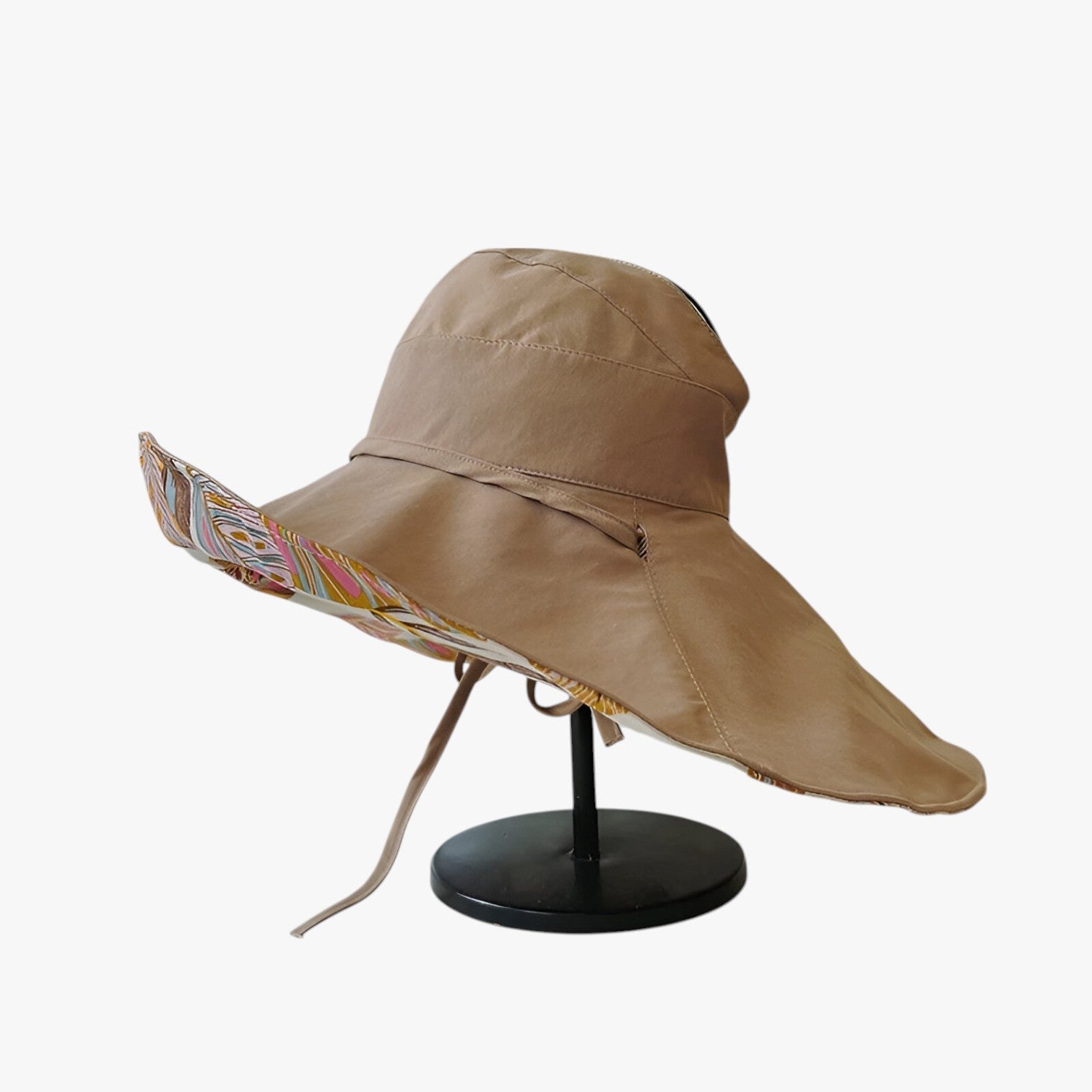 Sun Hat : Zomerhoed met Brede Rand - Ultieme UV-bescherming in Boho-look - Marineblauw in Khaki L van Pantino