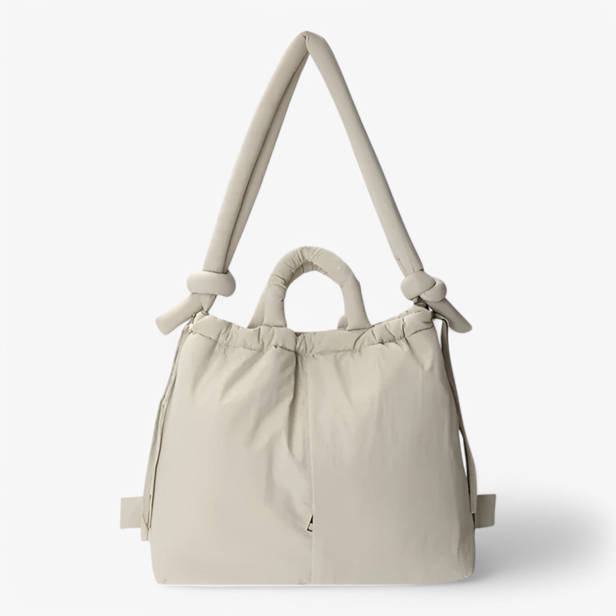 bags : Handtas Roze Puffer - Trendy Dames Schoudertas van Nylon in Beige van Pantino