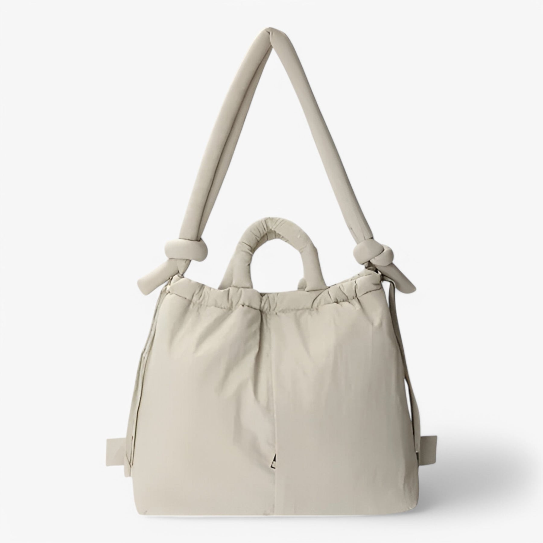 bags : Handtas Roze Puffer - Trendy Dames Schoudertas van Nylon in Beige van Pantino