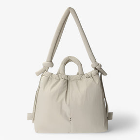 bags : Handtas Roze Puffer - Trendy Dames Schoudertas van Nylon in Beige van Pantino