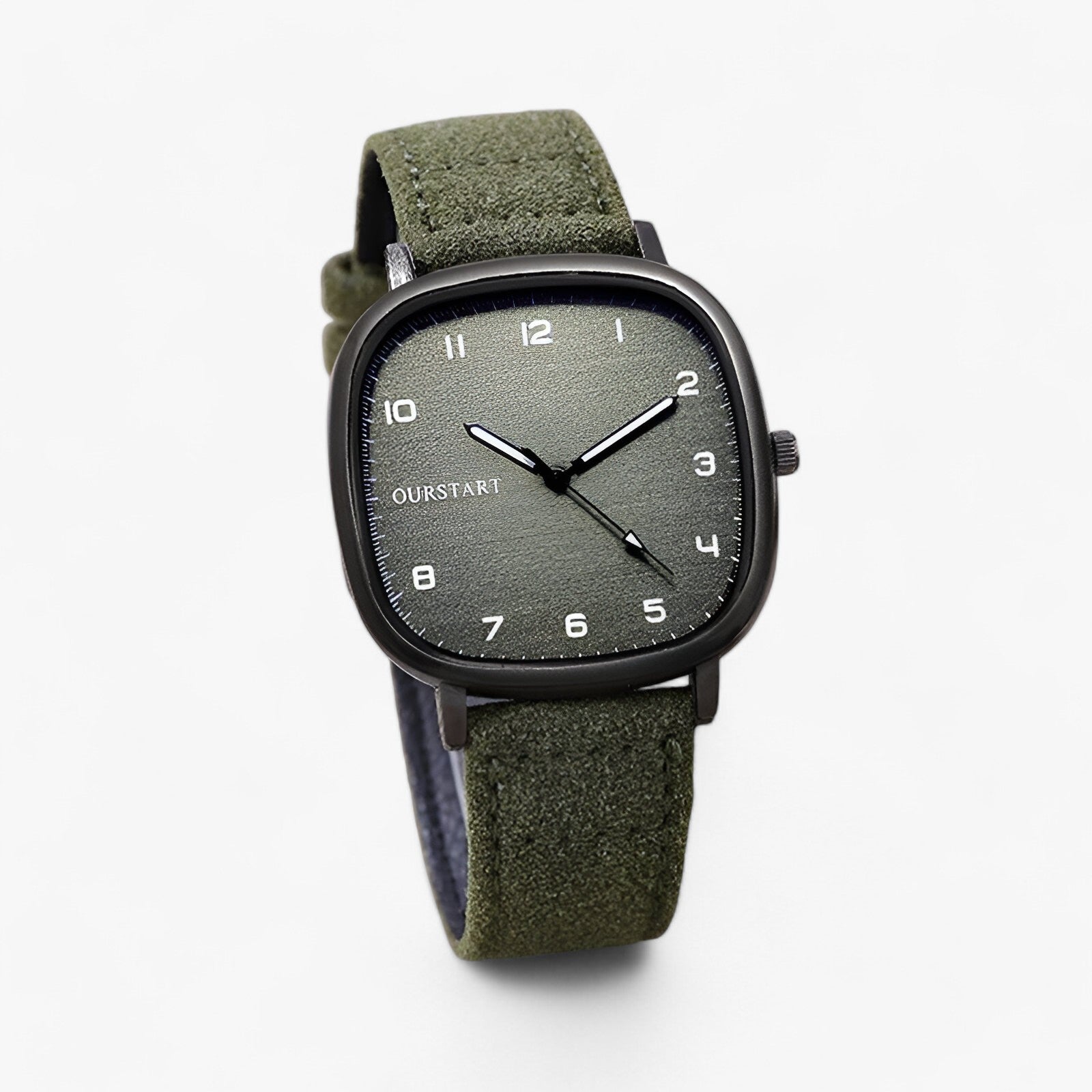 watches : Horloge Dames Groen - Vintage Firkanthøj - Elegante met Leren Band in van Pantino