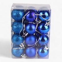home & garden : Set van 24 Plastic Bollen - Gouden, Rode en Roze Decoraties in Blauw van Pantino