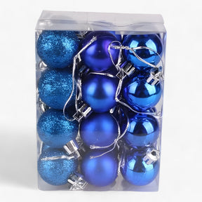 home & garden : Set van 24 Plastic Bollen - Gouden, Rode en Roze Decoraties in Blauw van Pantino