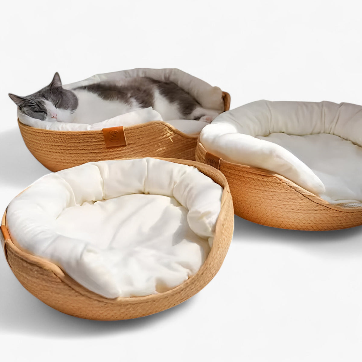 pets : Luna Nest Handgeweven Bamboe Huisdierbed - Natuurlijk & Comfortabel Mandje voor Katten & Kleine Honden in van Pantino