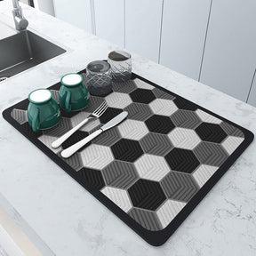 home & garden : Afdruip Mat - Super Absorberend, Antislip & Uniek Design - Donkergrijs in van Pantino