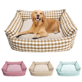 pets : Hondenbed Beige Ruitjespatroon - Zachte Rustplaats - 100% Katoen in van Pantino