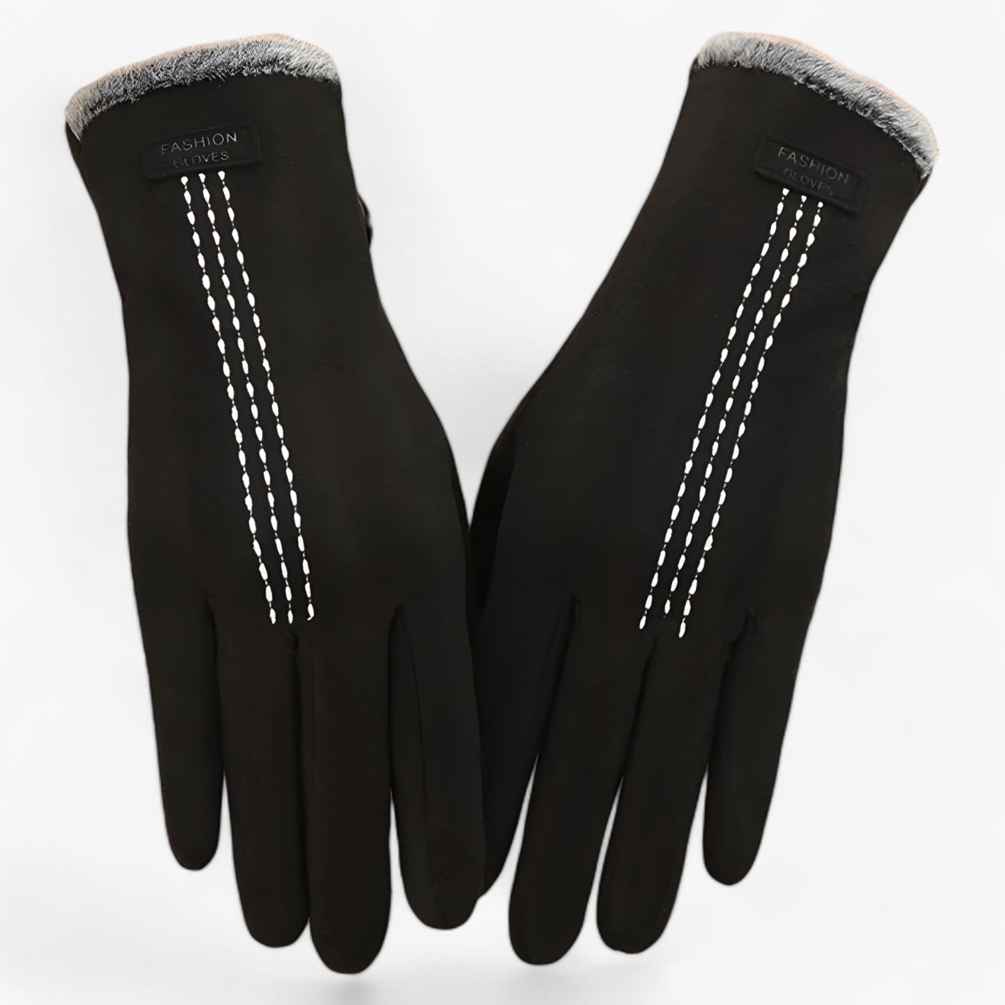 Gloves : Handschoenen Roze - Vintage Winterhandschoenen - Warmte, Comfort & Touchscreen in Zwart Eén Maat van Pantino