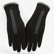 Gloves : Handschoenen Roze - Vintage Winterhandschoenen - Warmte, Comfort & Touchscreen in Zwart Eén Maat van Pantino