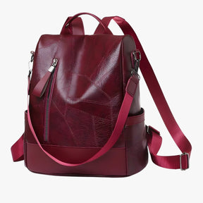 bags : Rugzak Zwart - Stijlvolle Vintage - Perfect voor School en op Reis in Rood van Pantino