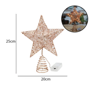 home & garden : Sterrenachtige Elegant - Bovenste Ster Ornamenten Kerstlicht - Verlicht Uw Eindejaarsfeest in 20cm Roségoud van Pantino