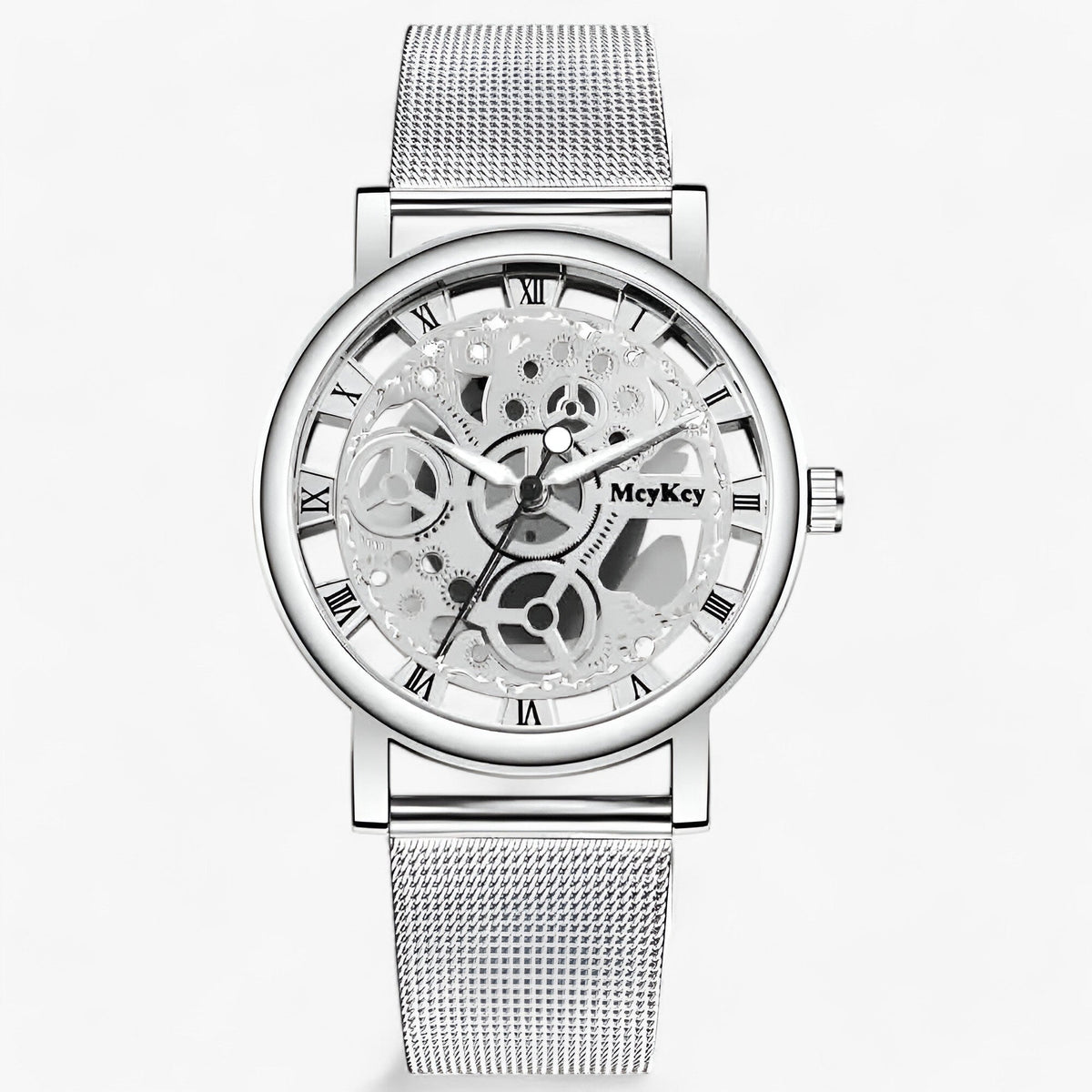 watches : Trendy Skelethorloge Dames - Elegante Metalen Horloge voor - Zilver in zilver van Pantino