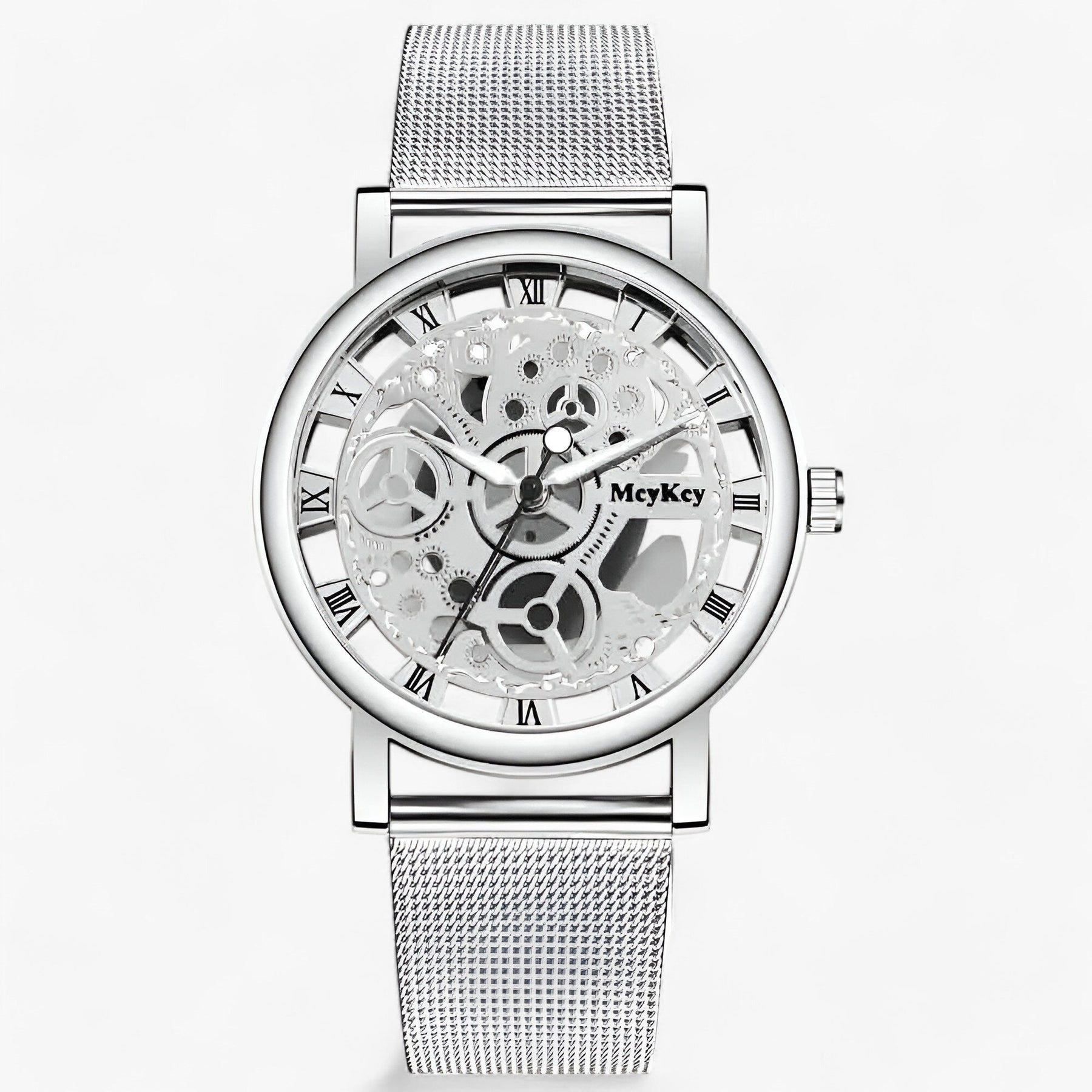 watches : Trendy Skelethorloge Dames - Elegante Metalen Horloge voor - Zilver in zilver van Pantino