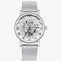 watches : Trendy Skelethorloge Dames - Elegante Metalen Horloge voor - Zilver in zilver van Pantino