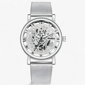 women's watch : Trendy Skelethorloge Dames - Elegante Metalen Horloge voor - Zilver in zilver van Pantinoshop