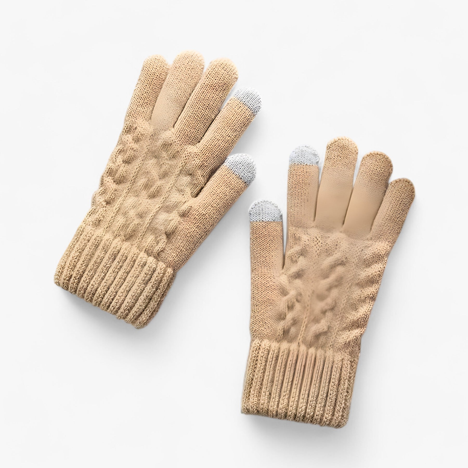 Gloves : Handschoenen Dames Huid Rood - Thermische Dameshandschoenen - Touch Screen Compatibel in Beige van Pantino