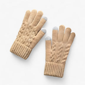 Gloves : Handschoenen Dames Huid Rood - Thermische Dameshandschoenen - Touch Screen Compatibel in Beige van Pantino