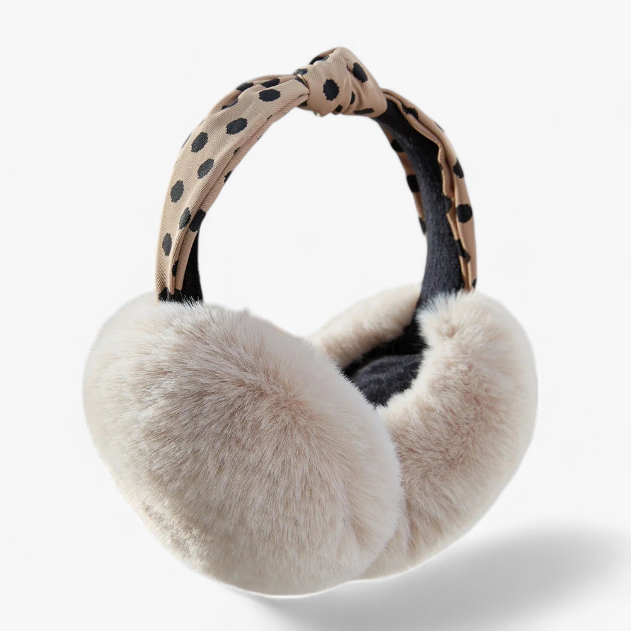 Earmuffs : Nepvachten in Kunstbont - Gezellige Winterwarmte - Zwart Wit in Stip A van Pantino