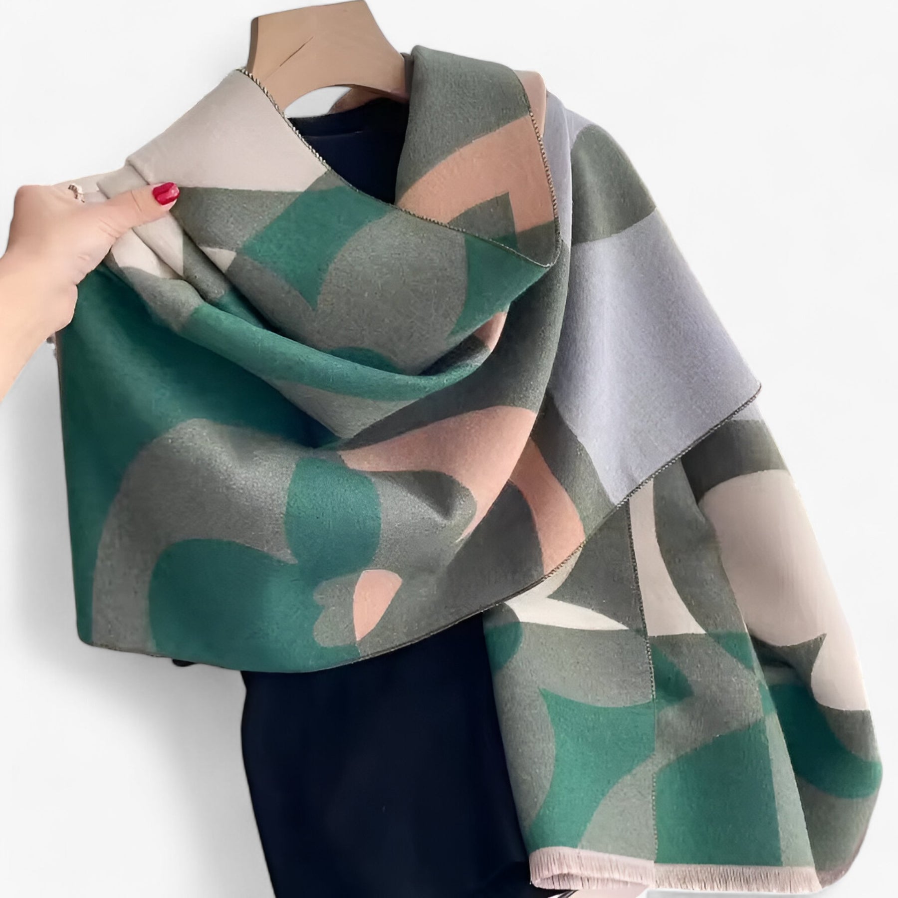 Pashmina Scarf : Bloemige Pashmina - Warme Elegantie voor Herfst en Winter in C5 180x65cm van Pantino