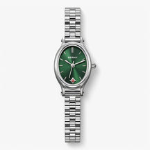 Watch : Minimalistische Ovalen Armbandhorloge Dames - Zwart in Groen van Pantino