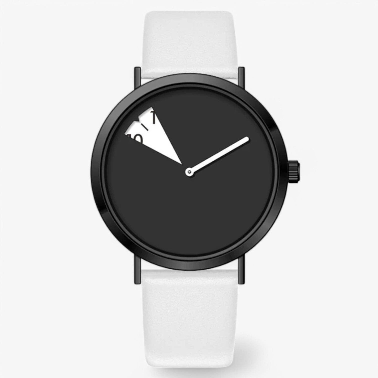 watches : Dameshorloge Alana Wit & Zwart - Roterende Wijzerplaat - Elegant Design - Modern & Stijlvol in wit zwart van Pantino