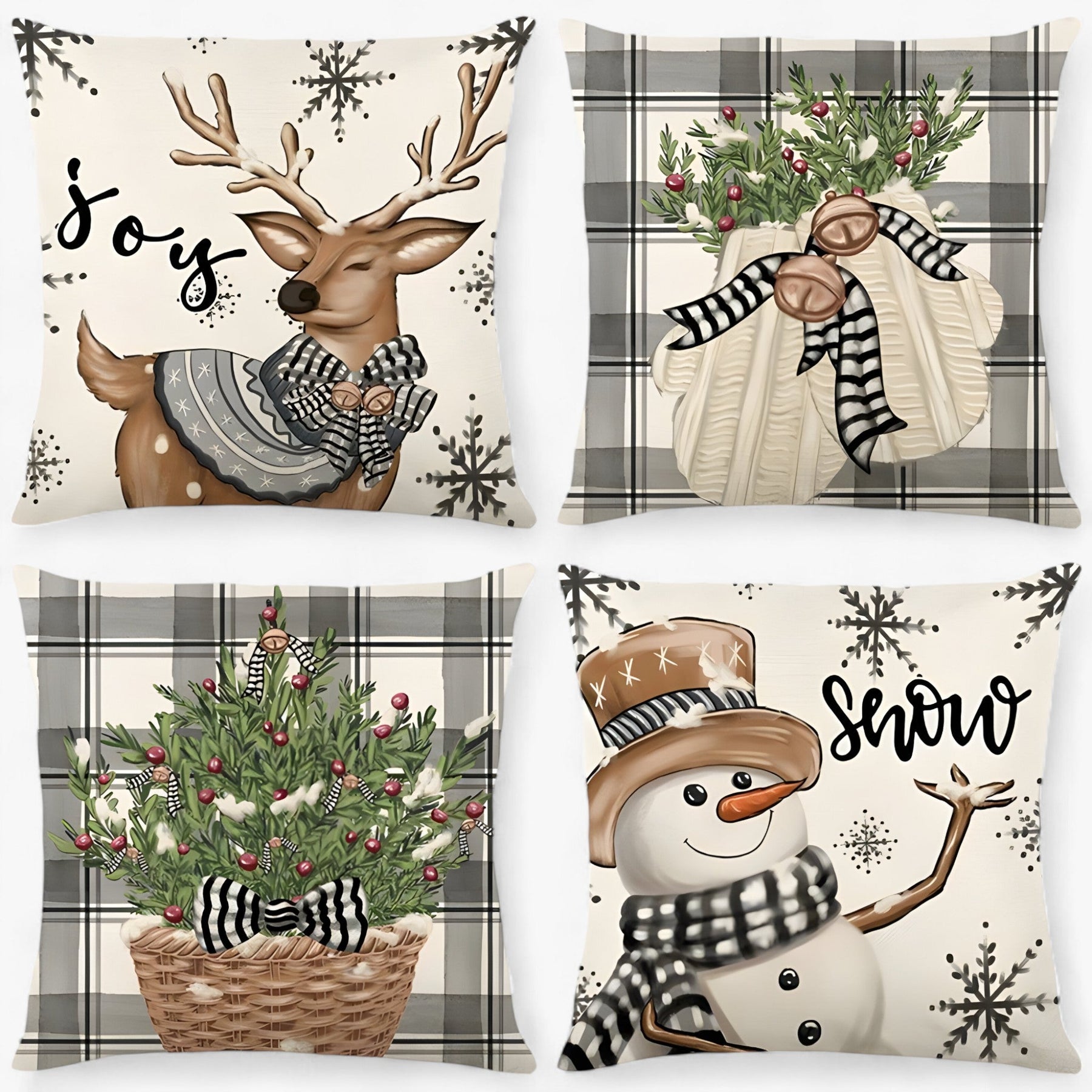 home & garden : Housse de Coussin en Lin de Noël - Décor Festif Et Confortable Pour La Maison in van Pantino
