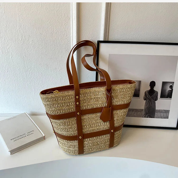 bags : Straw Bag Black - Tas in van Pantino