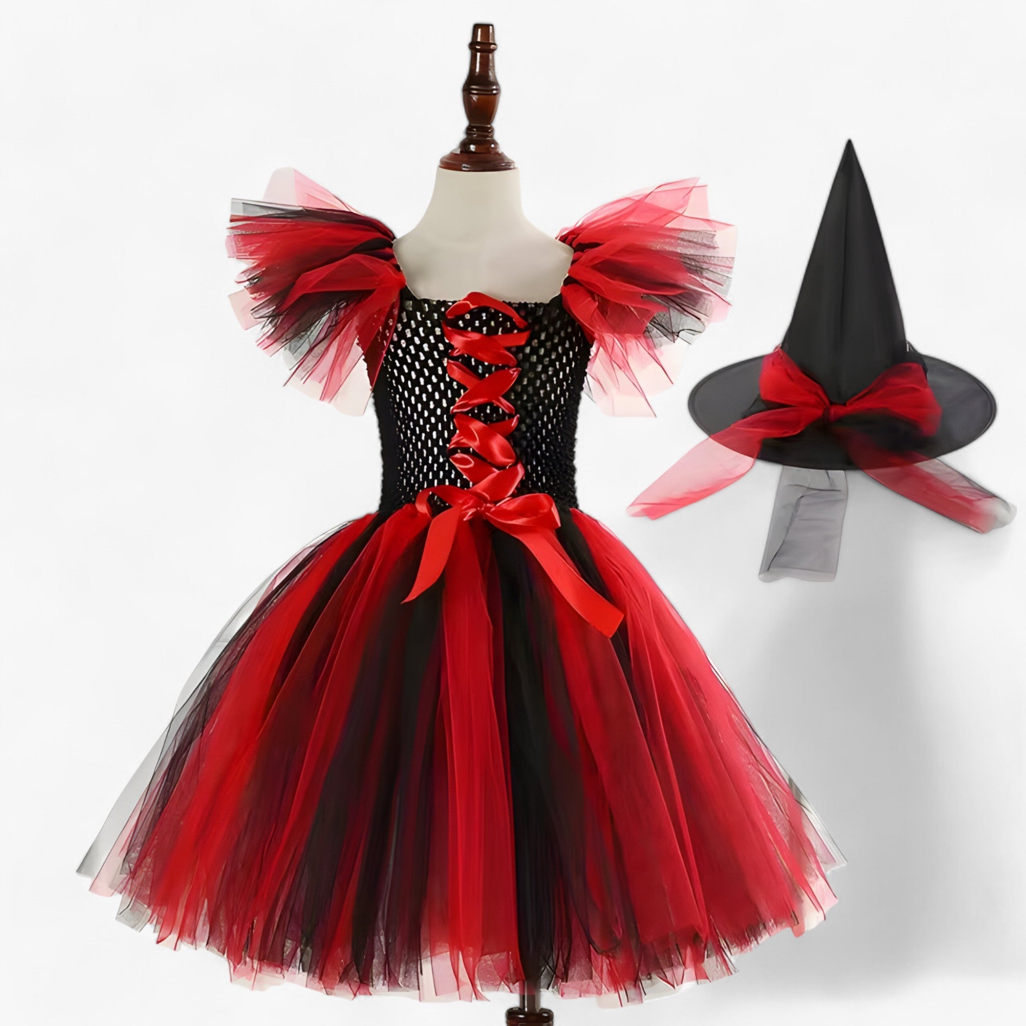 Costume Set : Tutu Jurk en Accessoires voor Halloween en Carnaval in Heksstijl 4 van Pantino