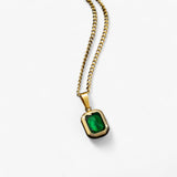 Collier avec Émeraudes Plaqué Or - Élégant et Robuste - Or