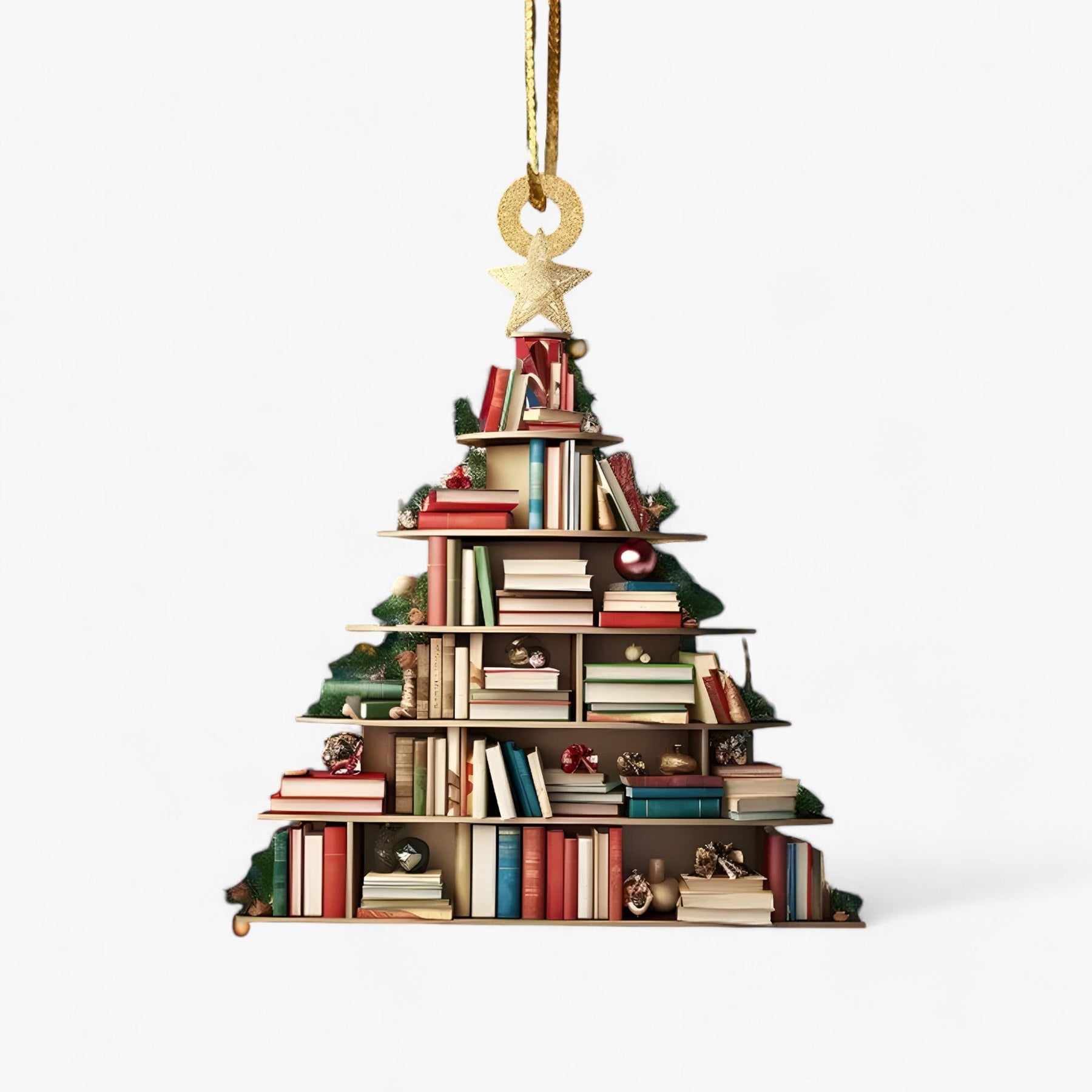 home & garden : Pendentief Boeken in Plat 2D Acryl - Creatieve Kerstdecoratie voor Huis en Raam in Stijl 1 van Pantino