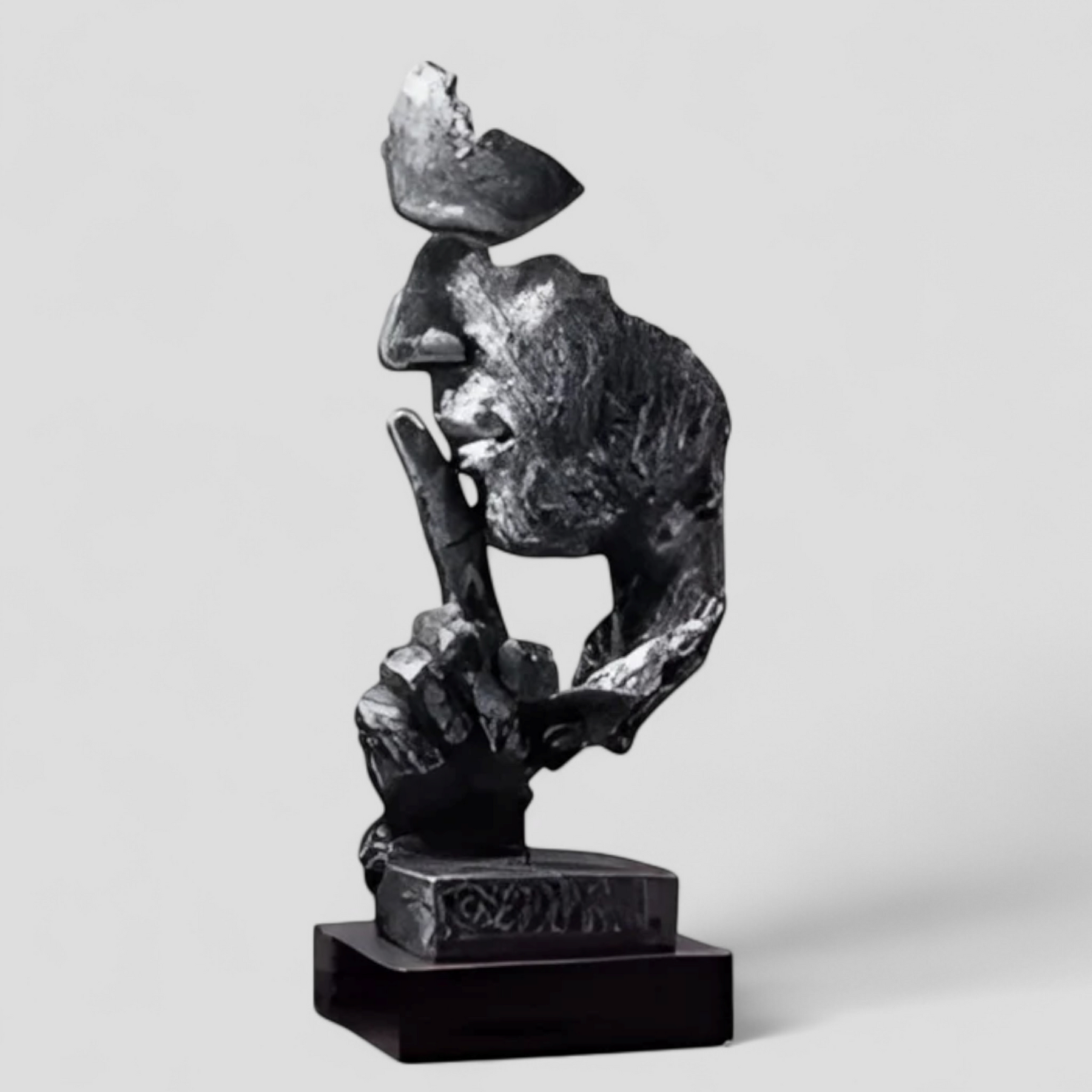 other : Stille Uitdrukking, Stimulerend Art Déco Beeldhouwwerk - Goud in Zilver van Pantino