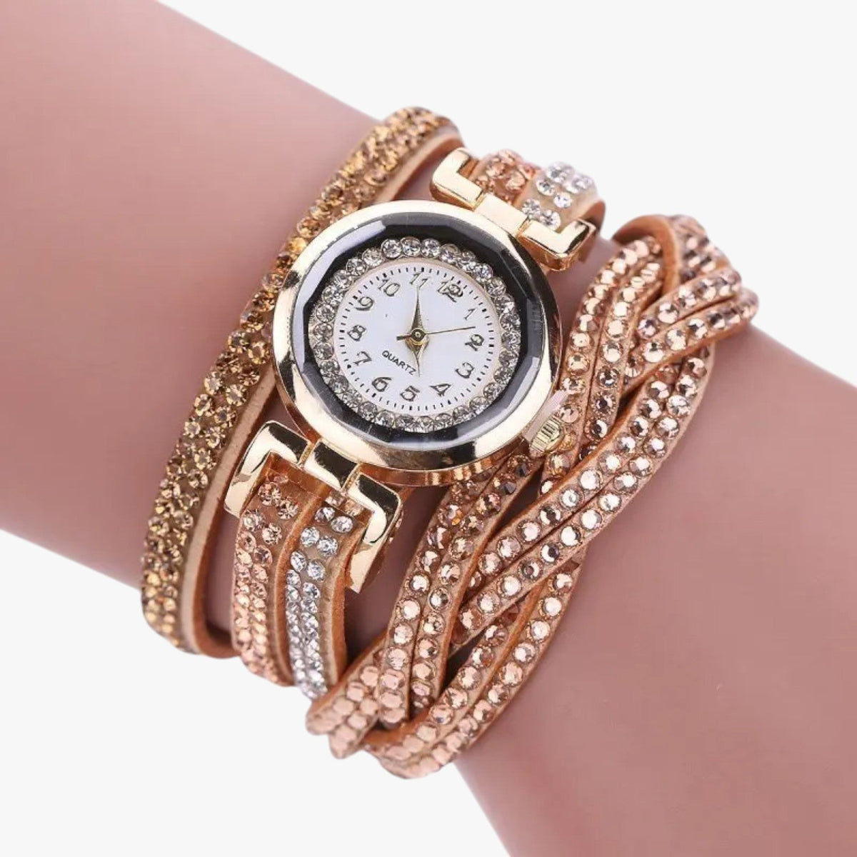 Dameshorloge Elegant met Lange Band van Echt Leer Zwart - Unieke Stijl