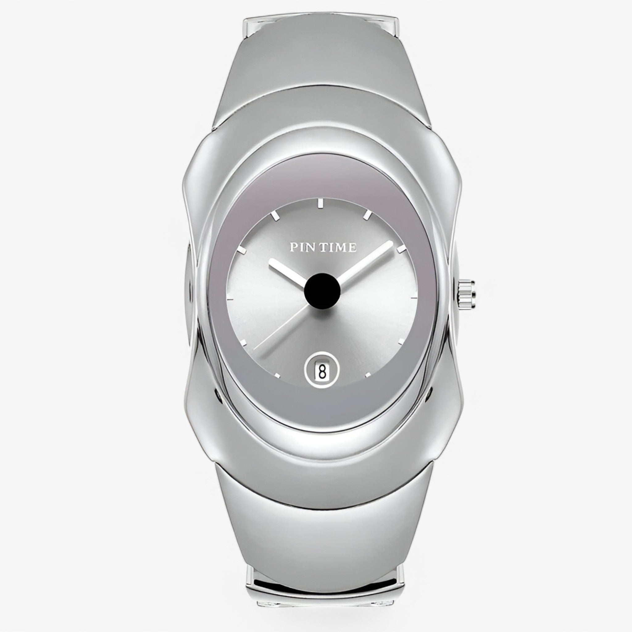 watches : Horloge S Glanzend Rood - Luxe Lichtgevend in Zilverachtig van Pantino