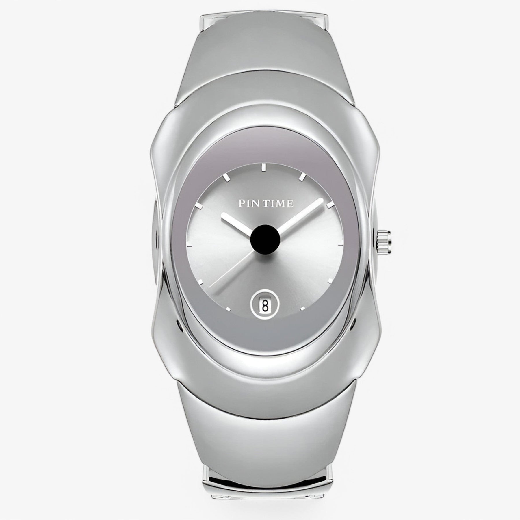 watches : Horloge S Glanzend Rood - Luxe Lichtgevend in Zilverachtig van Pantino