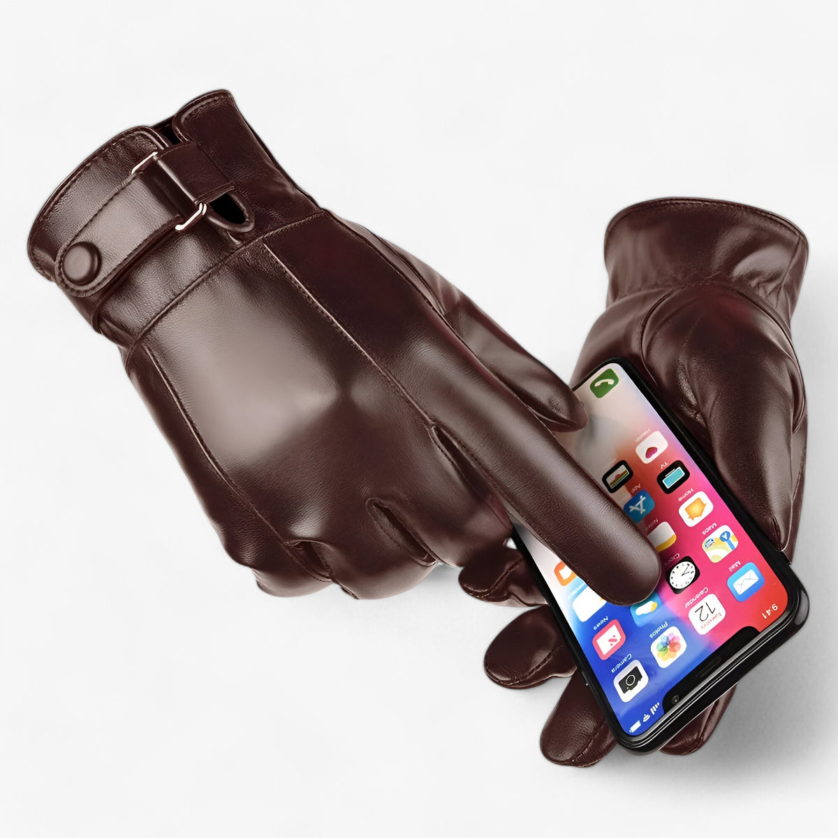 Men's Leather Winter Gloves : Handschoenen Heren Bruin - Warme Leren Winterhandschoenen in van Pantino