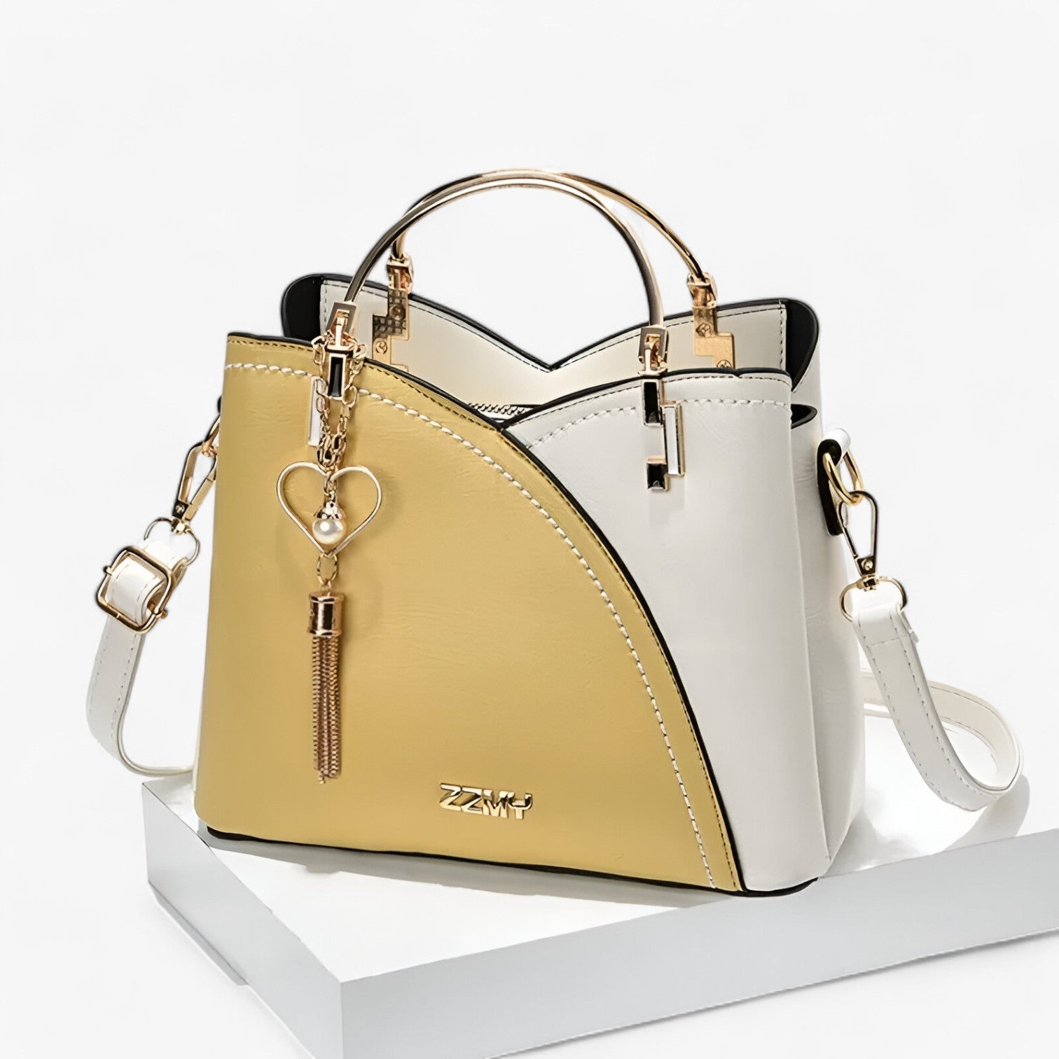 bags : Crossbody Tas Dames Khaki - Elegante en Veelzijdige Leren voor in Trendy Kleuren in Geel van Pantino
