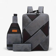 bags : Rugzak Grijs - Set 3 in 1 met en Bijpassende Accessoires in Grijs van Pantino
