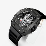 Herren Uhr Schwarz Quadratisch - Luxuriöse Sportuhr aus Edelstahl mit Datumsanzeige  