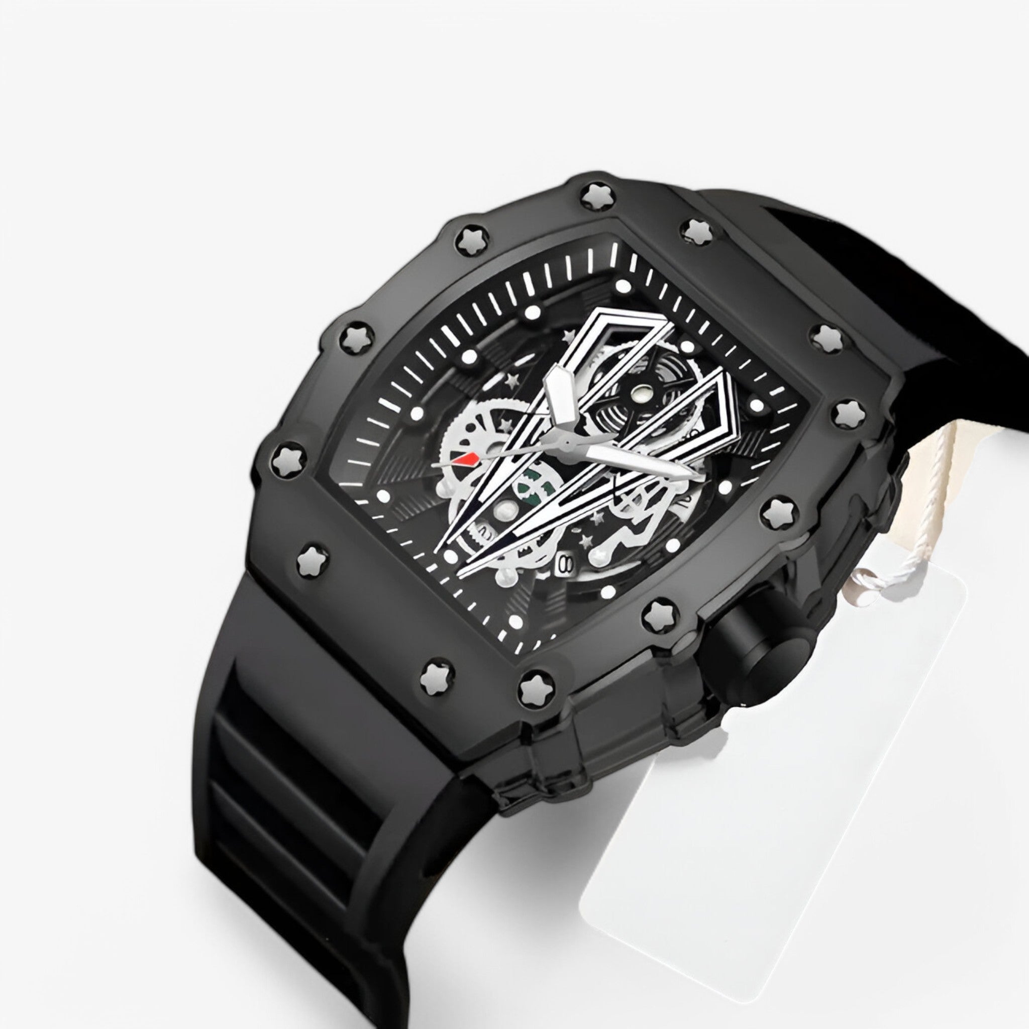 watches : Horloge Heren Zwart - Vierkant Luxe Sporthorloge in van Pantino