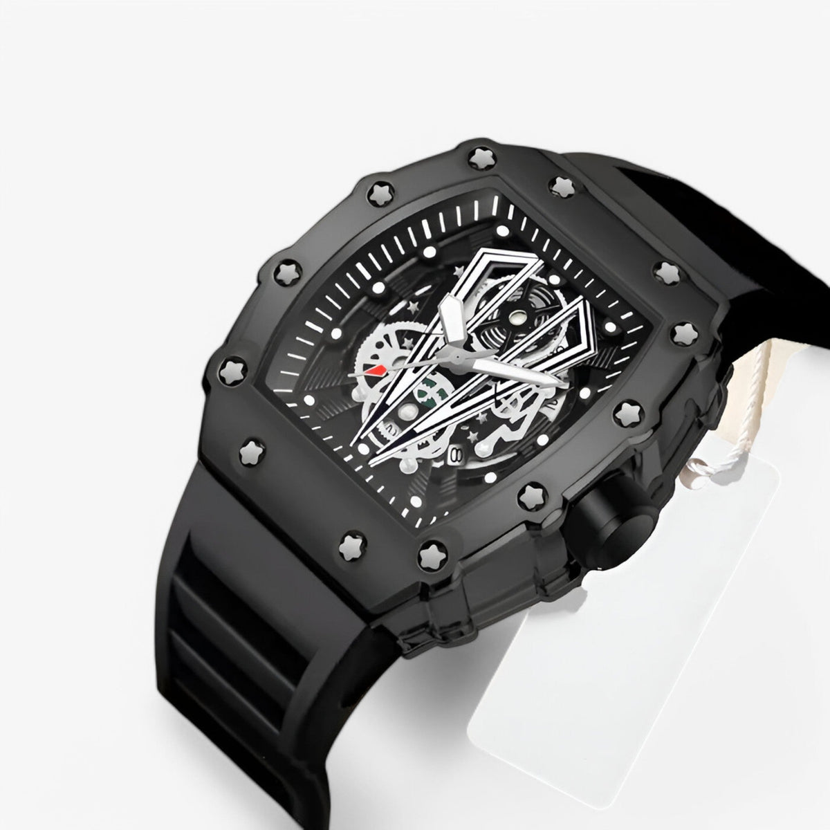 watches : Horloge Heren Zwart - Vierkant Luxe Sporthorloge in van Pantino