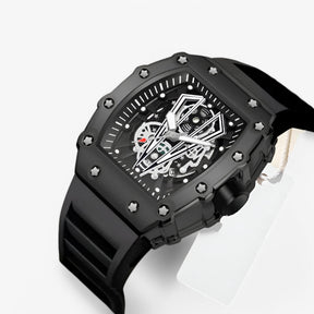 watches : Horloge Heren Zwart - Vierkant Luxe Sporthorloge in van Pantino