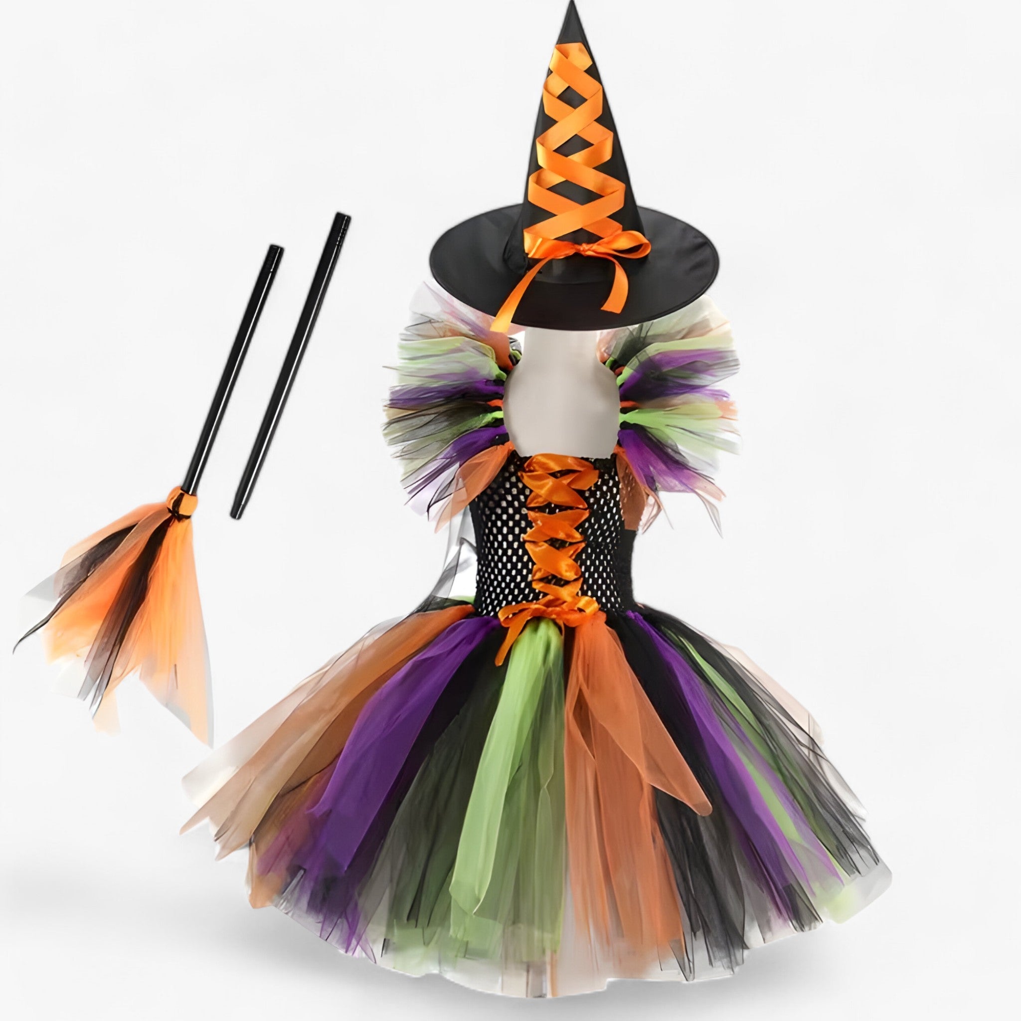 Costume Set : Tutu Jurk en Accessoires voor Halloween en Carnaval in Heksstijl J van Pantino