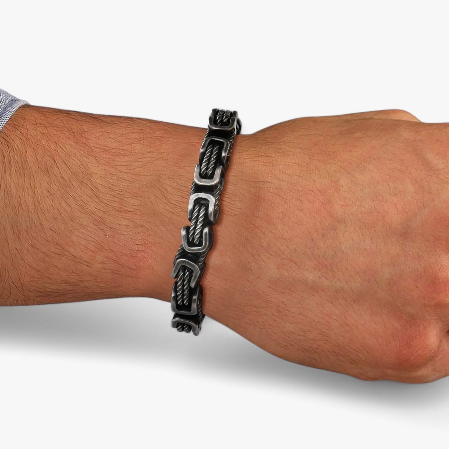 Bracelet : Armband Heren Zilver - Robuust en Tijdloos - Grote in van Pantino