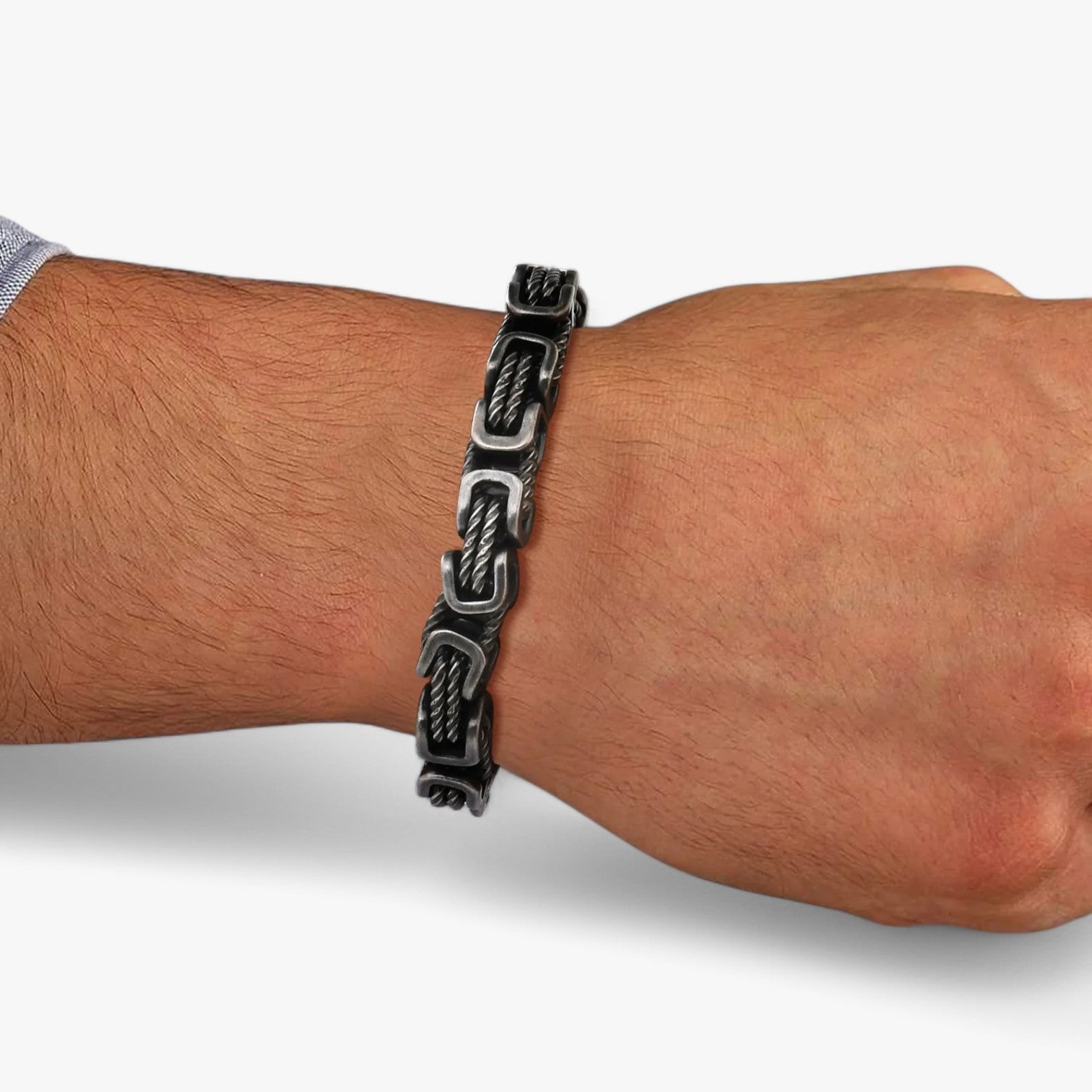 Bracelet : Armband Heren Zilver - Robuust en Tijdloos - Grote in van Pantino