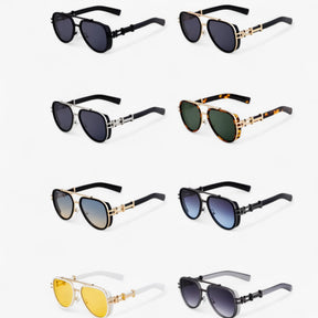 Sunglasses : Overdimensionale Steampunk Gepolariseerde Zonnebrillen - Helder Zwart in van Pantino