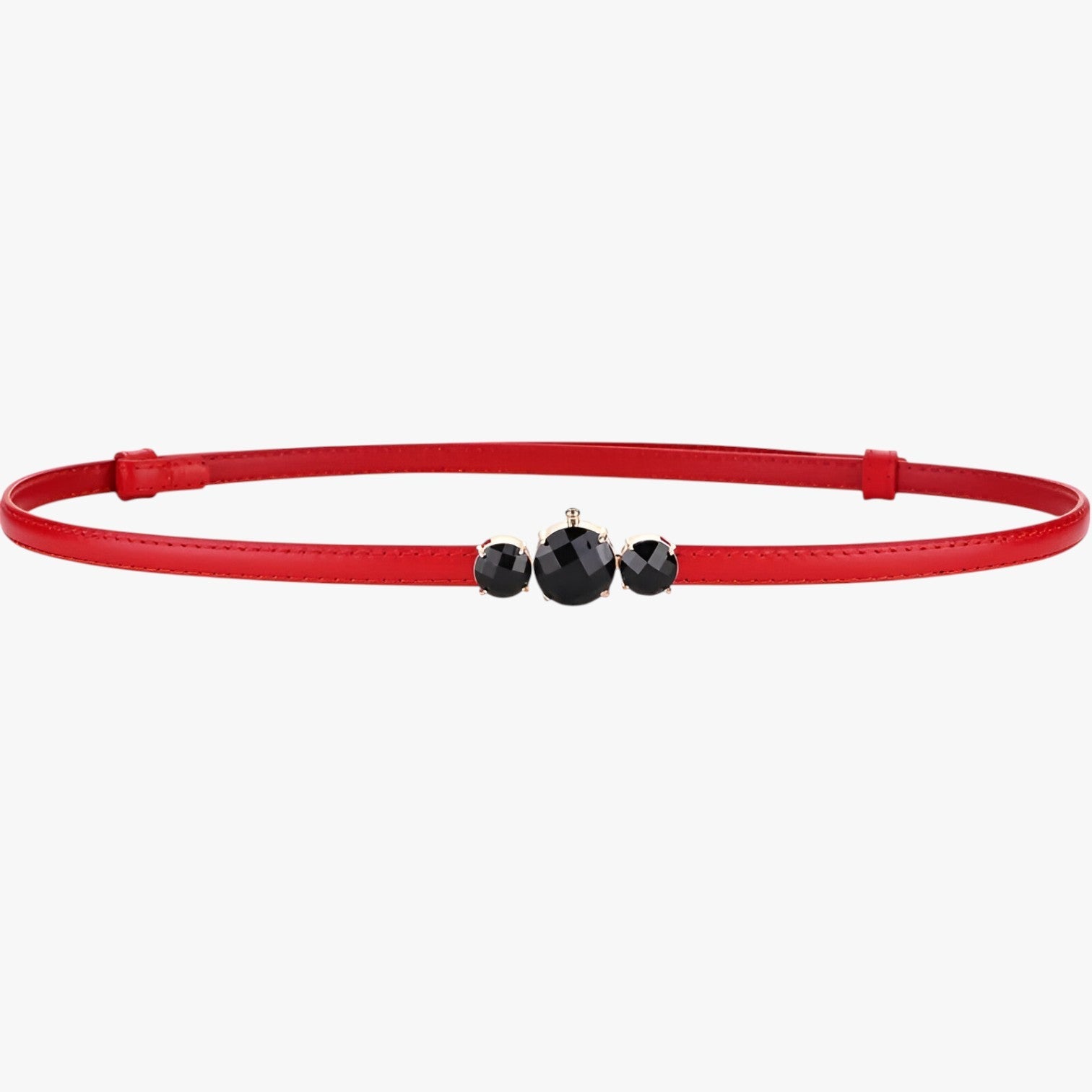 Women's Belt : Slanke riem van echt leer - Verstelbare elegantie voor dames in rood 100 cm van Pantinoshop