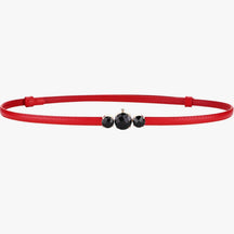 Women's Belt : Slanke riem van echt leer – Verstelbare elegantie voor dames in rood 100 cm van Pantinoshop