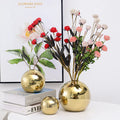 Gouden Keramische Bloemenvaas - Luxe Decoratieve Woonkamer - Keramiek