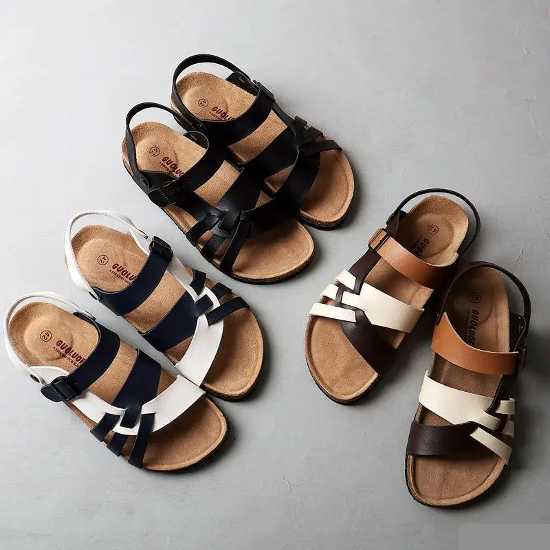 Sandals : Orthopedische Sandalen van Hoogwaardig Leer - Zwart in van Pantinoshop