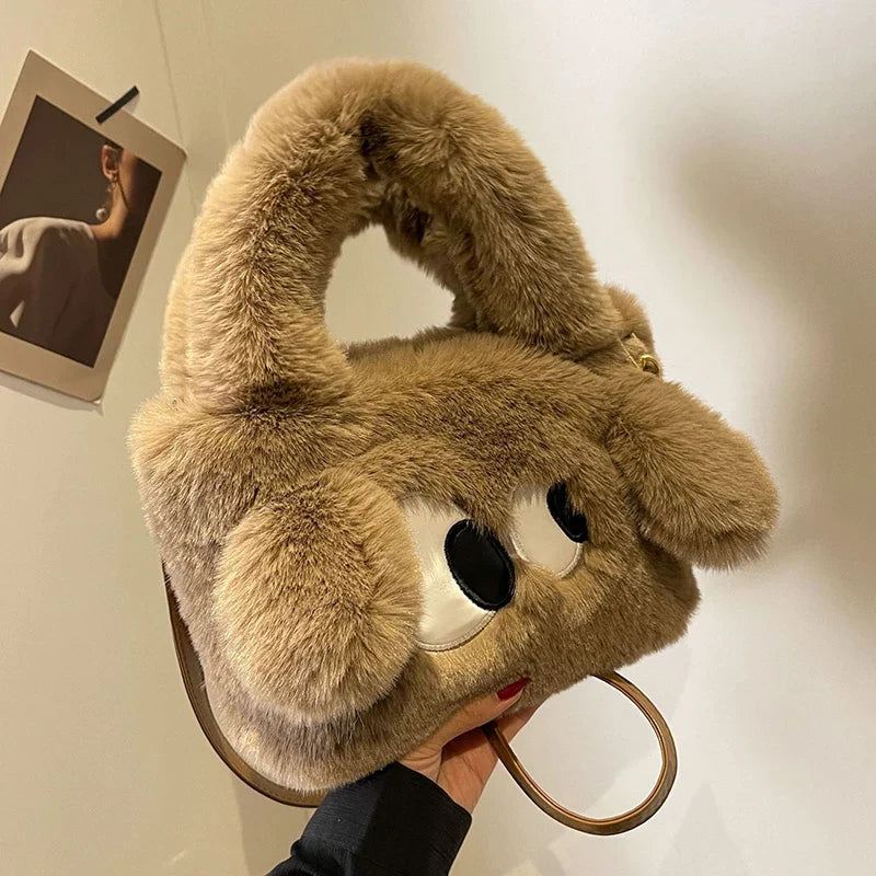bags : SofficeStile Knuffel Stoffen Tas - Bruin in Bruin van Pantino