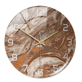 home & garden : Timeless Marble Klok Groen in Bruin Koper van Pantino